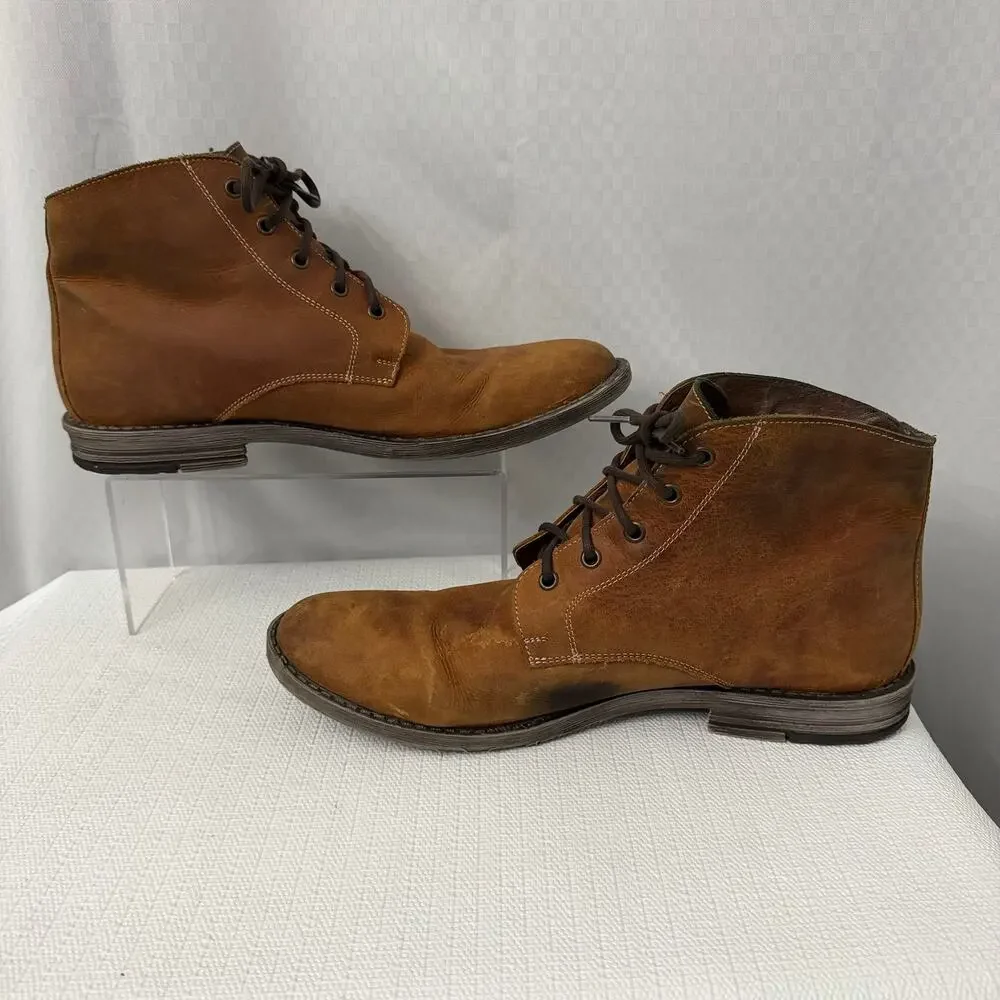 Roan Bed Stu Boots Mens Size 13 Brown Leather Distressed Lace Up Ankle